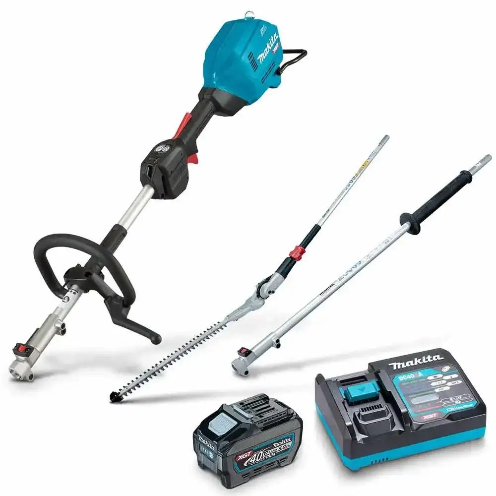 MAKITA 40V MAX XGT Brushless Multi-Function Power Head Kit 1 x 5.0Ah w. Hedge Trimmer & Extension Pole UX01GT101-B