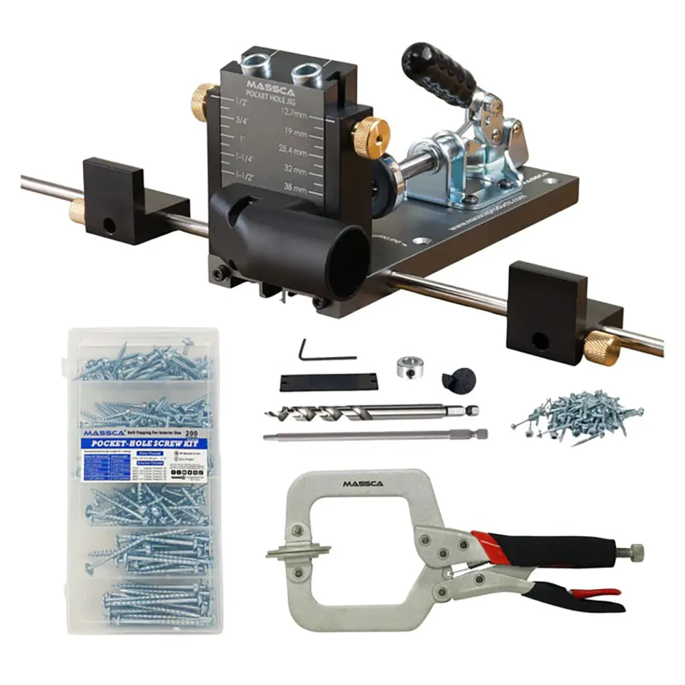 MASSCA M2 PRO Aluminum Pocket Hole Jig System Bundle MASX002PJ0NSJ