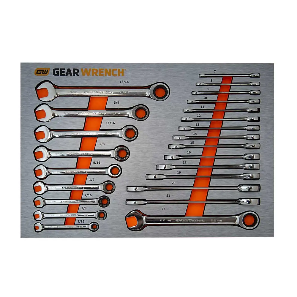 GEARWRENCH EVA Tray Ratcheting Wrenches Metric/SAE - 24 Piece 83990