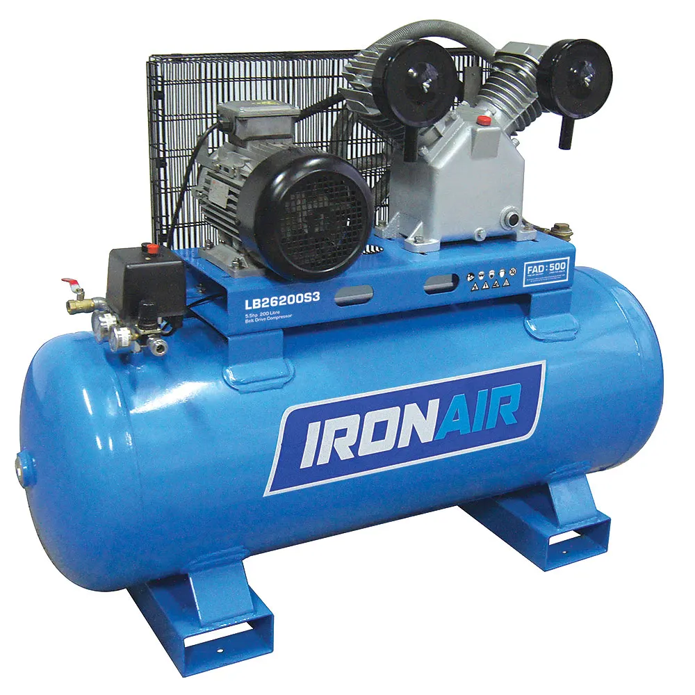 IRONAIR 3-Phase 200L 5.5HP Belt Compressor LB26200S3