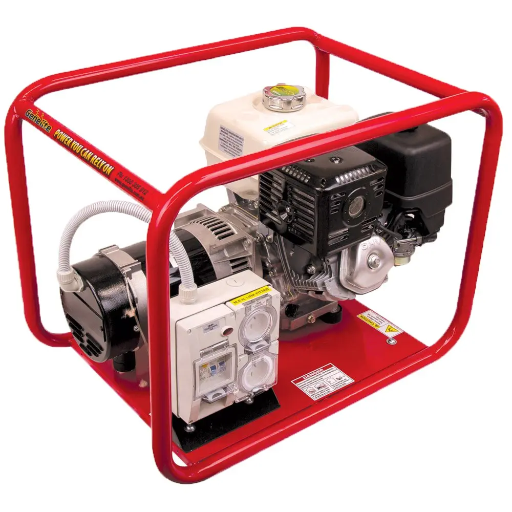 GENELITE 7.5kVA HONDA Petrol Generator Recoil Single Phase Worksafe Compliant GH6000H