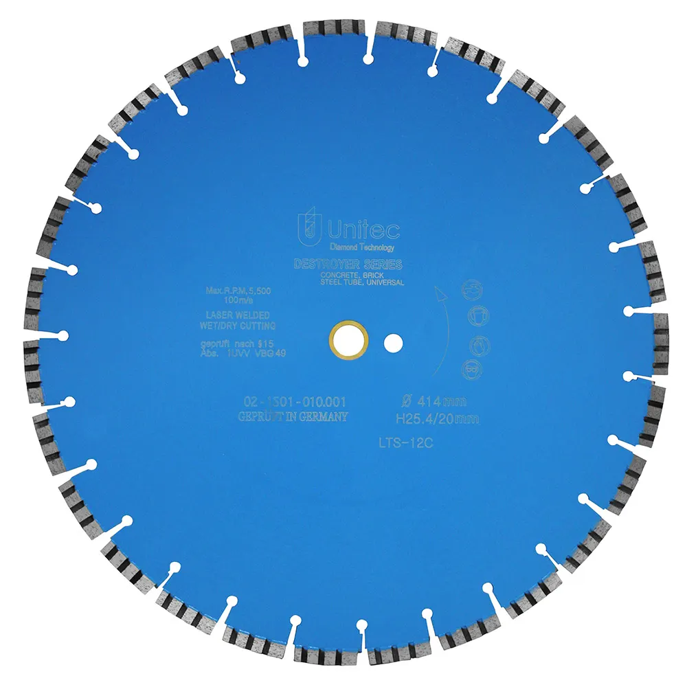UNITEC 400mm Segmented Diamond Blade for General Purpose Cutting - DESTROYER U-16LTS12C