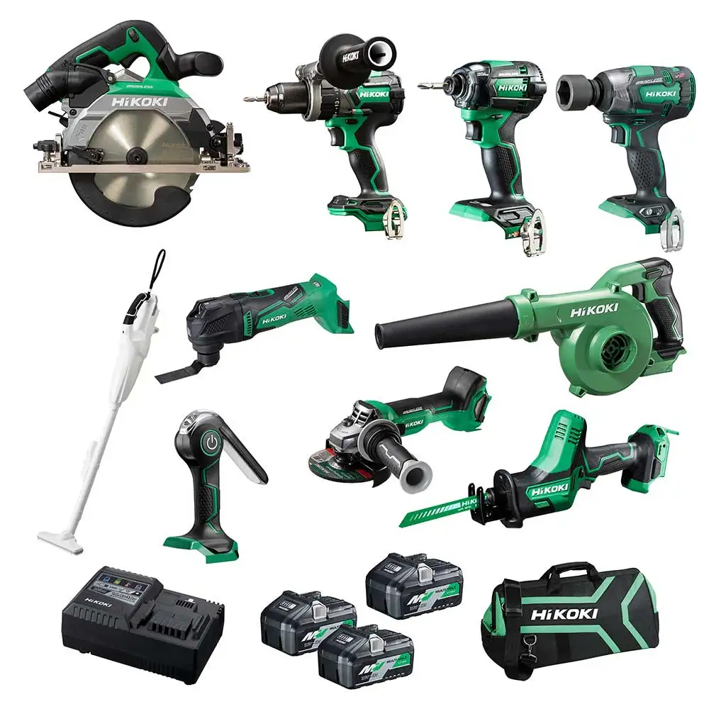 HiKOKI 18V Brushless 3 x 5.0/2.5AH Combo Kit - 10 Piece KC18D10P2(HRZ)