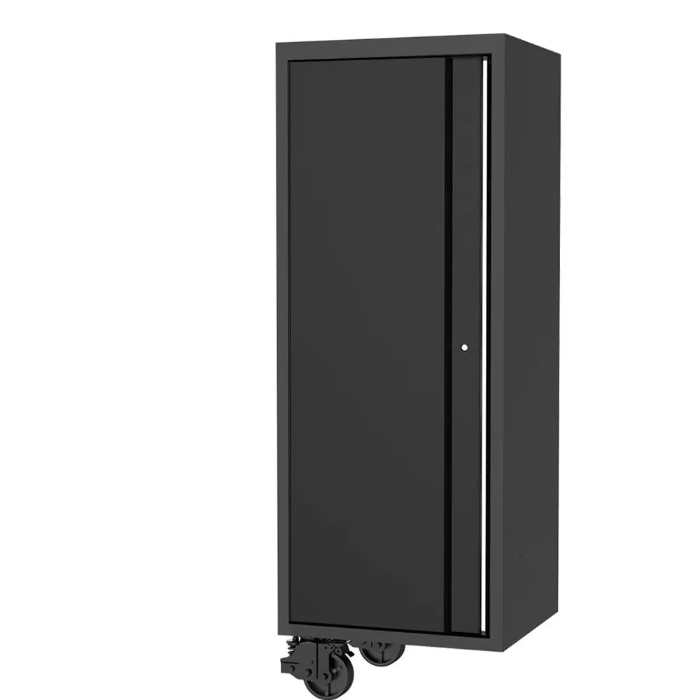 SP TOOLS 27inch USA Sumo Series Side Cabinet - 4 Roller Shelves & 1 Fixed Shelf - Black/Chrome SP44880