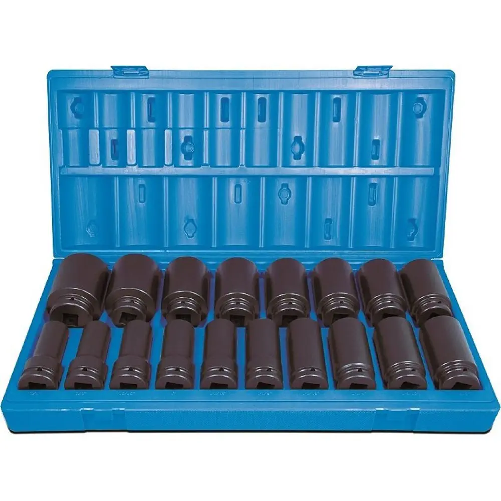 ACTION 3/4 x 2inch SAE Deep Impact Socket Set - 18 Piece 600421801