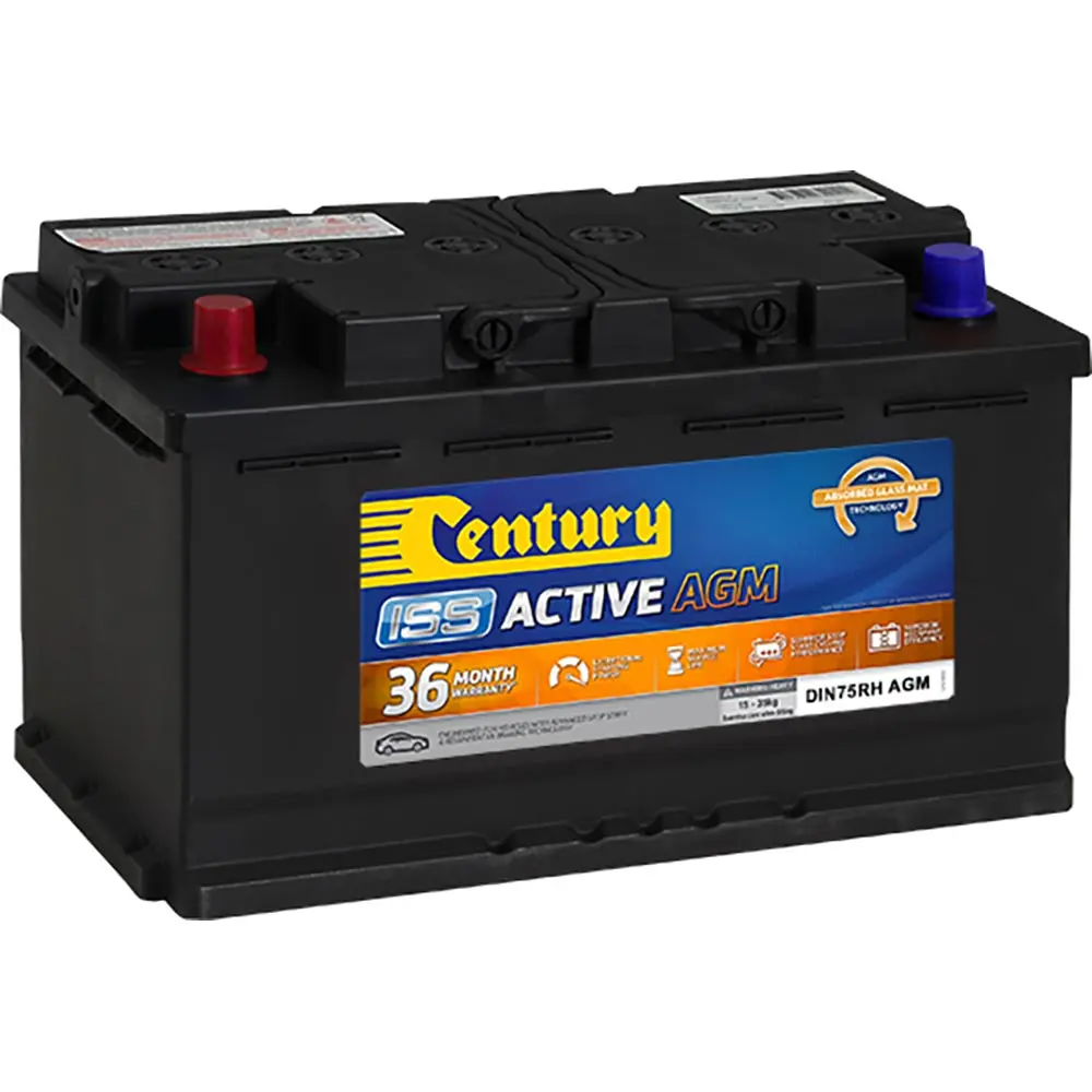 CENTURY DIN75RH AGM Car Battery 118116