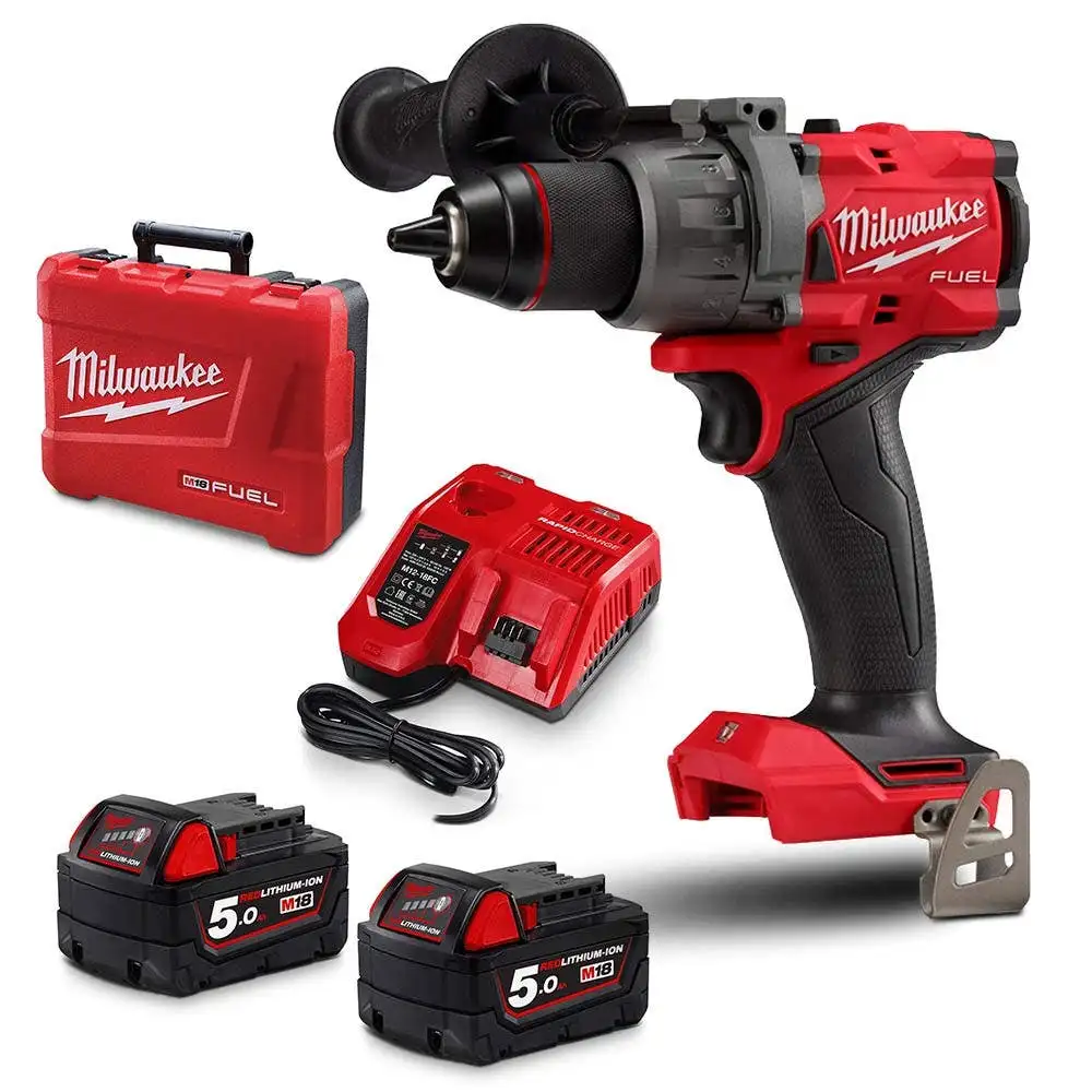 MILWAUKEE 18V FUEL 2 x 5.0Ah 13mm Hammer Drill/Driver Kit M18FPD3502C