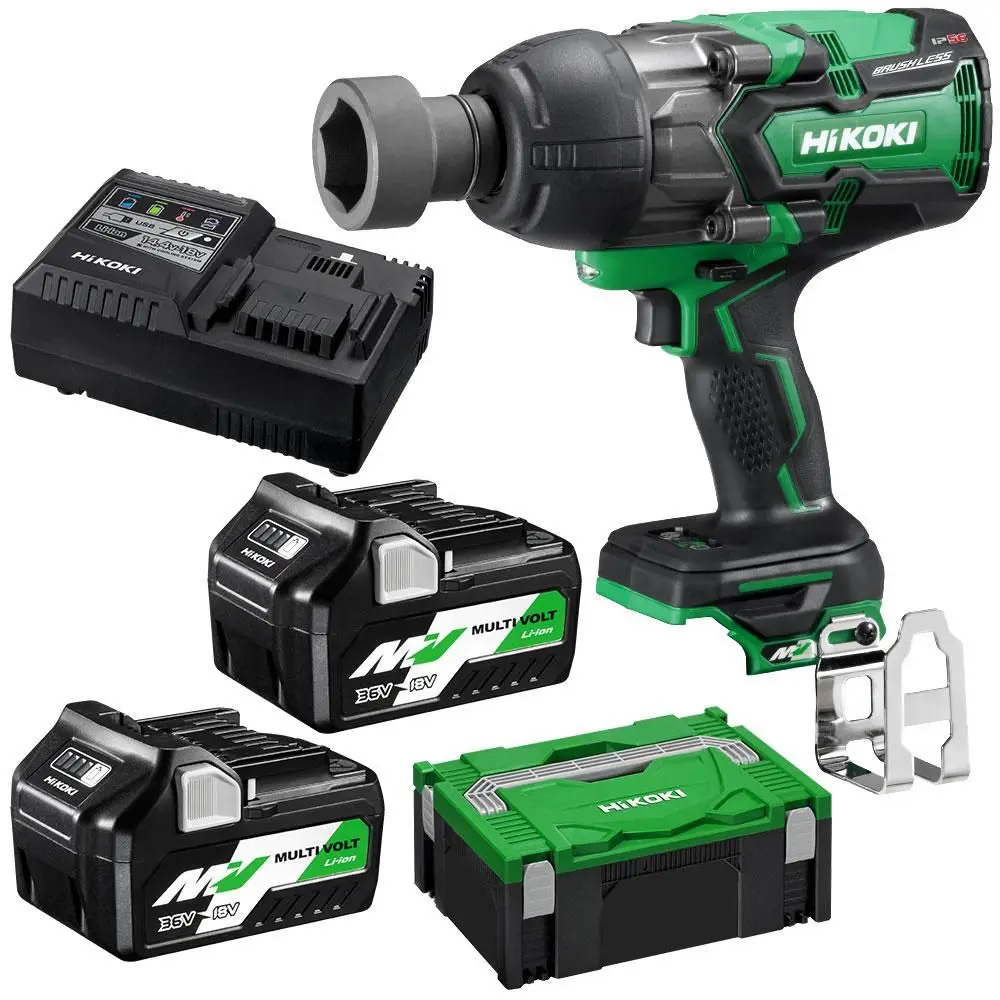 HIKOKI 36V MULTIVOLT 2 x 2.5Ah/5.0Ah 3/4 Impact Wrench WR36DA(HRZ)