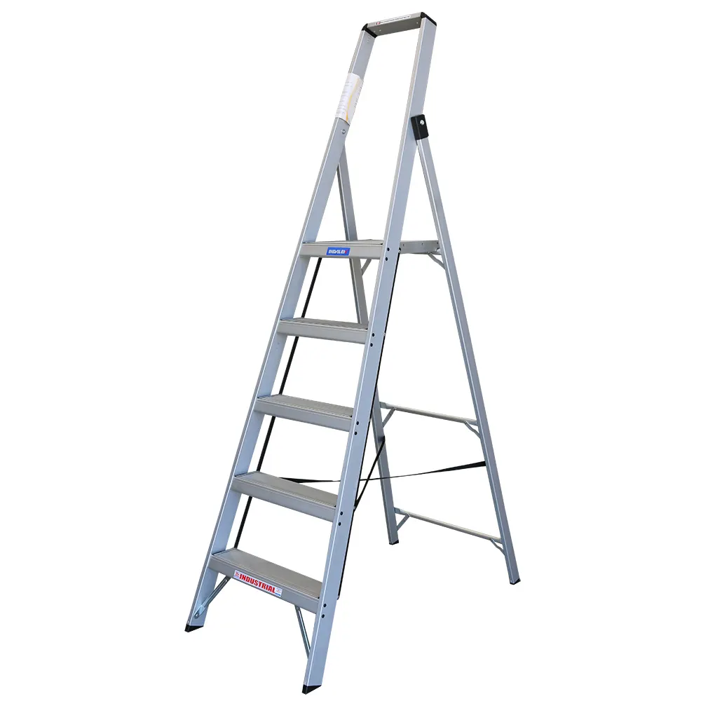 INDALEX 150kg Trade 5 Step Slimline Platform Aluminium Ladder TRDP8/5