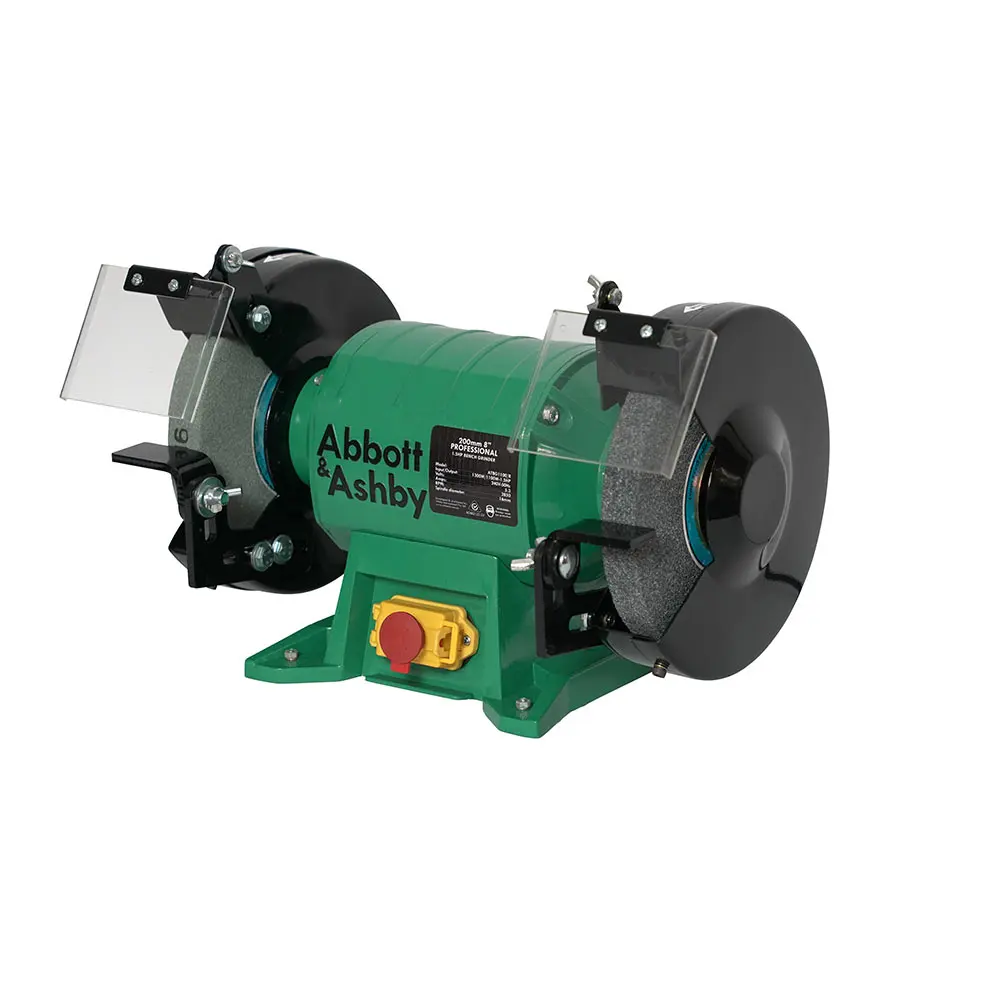 ABBOTT & ASHBY 1000w 200mm Professional Bench Grinder with NVR Switch ATBG1100/8