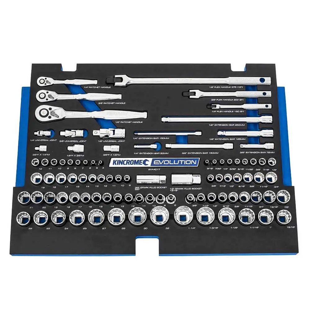 KINCROME Evolution Eva Tray 92 Piece Sockets & Accessories EVA401T