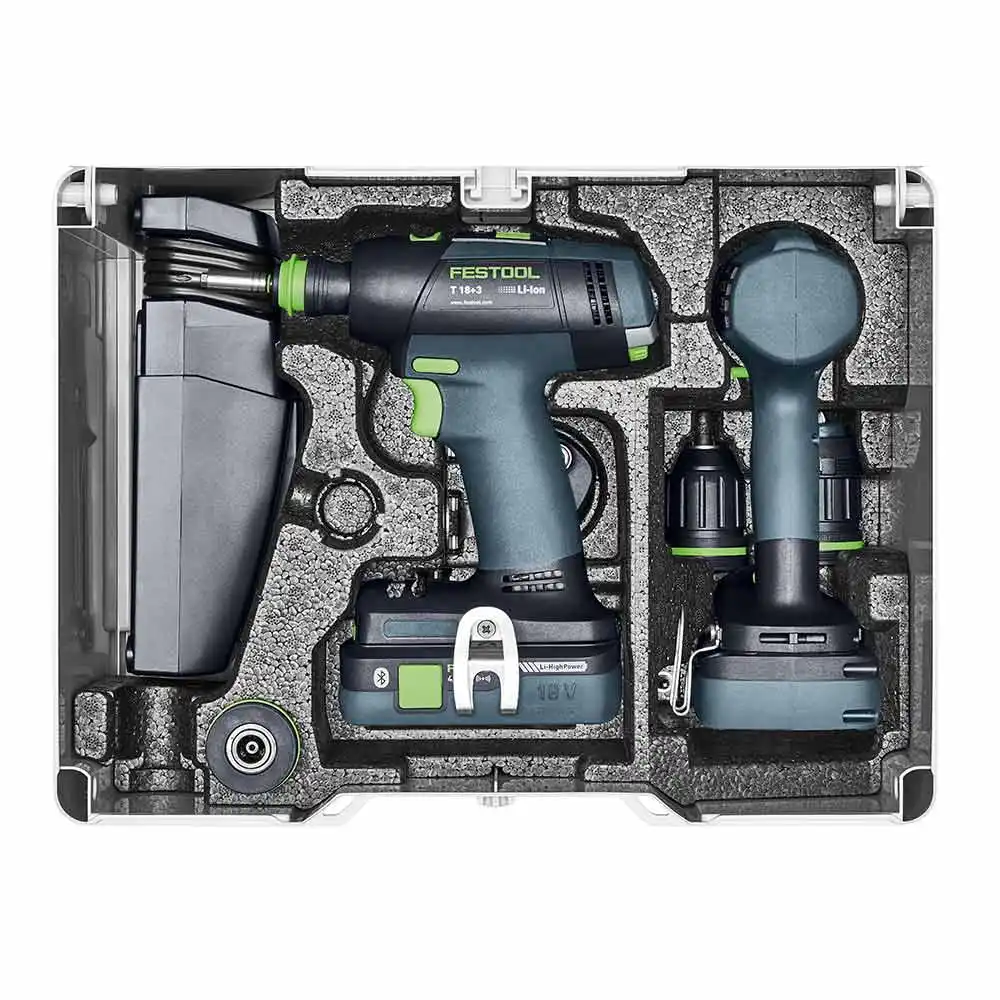FESTOOL TID/T 18 18V 2 Piece Impact Driver and 2 Speed Drill Driver Bluetooth 4.0Ah Set in Systainer 577246