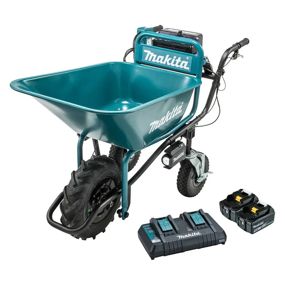 Makita 18V Brushless 2 x 5.0Ah Wheelbarrow Bucket Kit DCU180PT2B