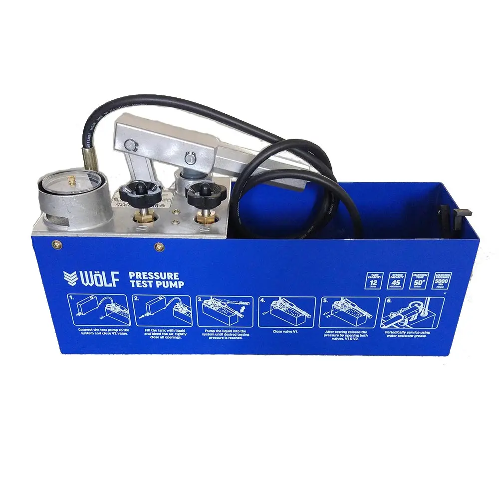 WoLF Pressure Test Pump Max 725PSI/5000KPA Dual Valve w/ Gauge WPT000