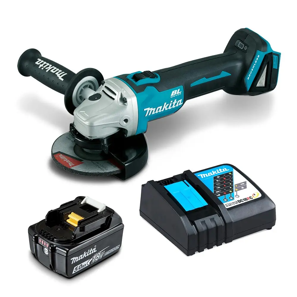 MAKITA 18V Brushless 1 x 5.0Ah 125mm Angle Grinder Kit DGA504RTX4