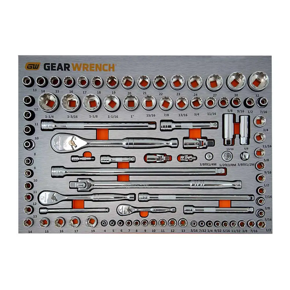 GEARWRENCH EVA Tray 1/4", 3/8" & 1/2" Drive Sockets - 90 Piece 83992