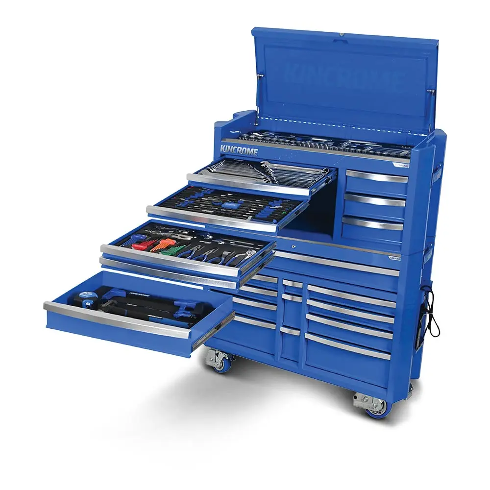 KINCROME Contour TFL Tool Trolley 332 Piece 17 Drawer Blue P1822
