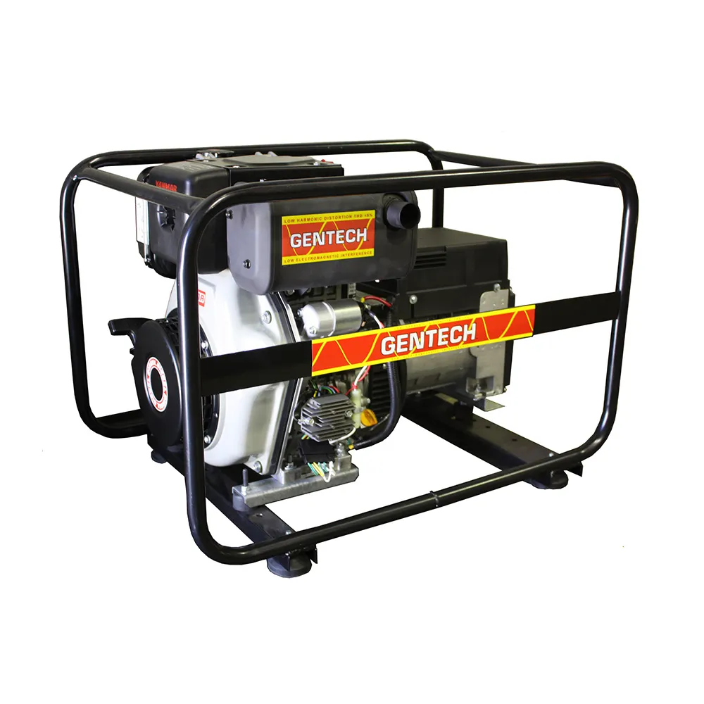 GENTECH 6.8 kVA Yanmar Powered 3-Phase Diesel Generator w/ Recoil & E-Start ED6800YSRE-3
