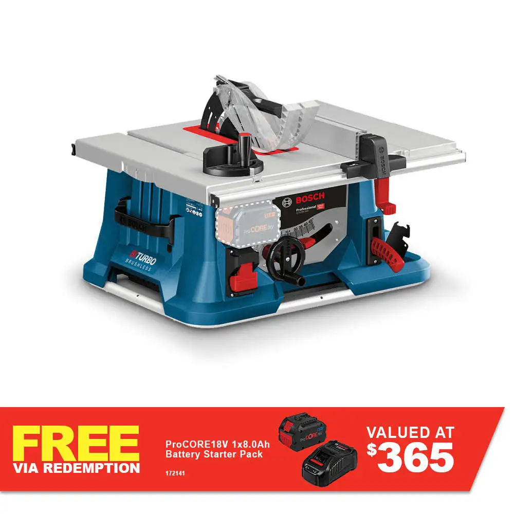 BOSCH 18V BITURBO Brushless 216mm Table Saw Skin 0601B44040