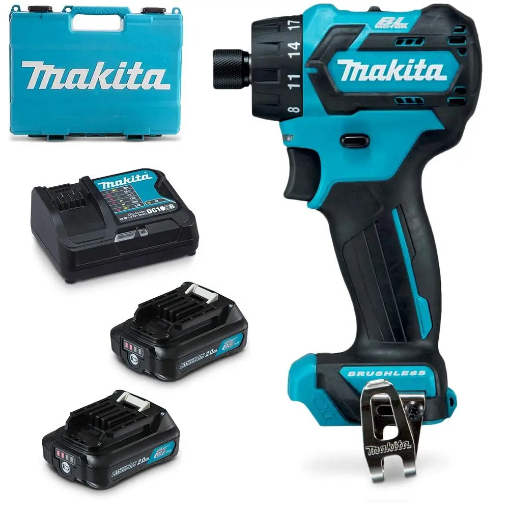 MAKITA 12V Max Brushless 2.0Ah Li-Ion CXT Cordless Driver Drill Combo Kit DF032DSAE