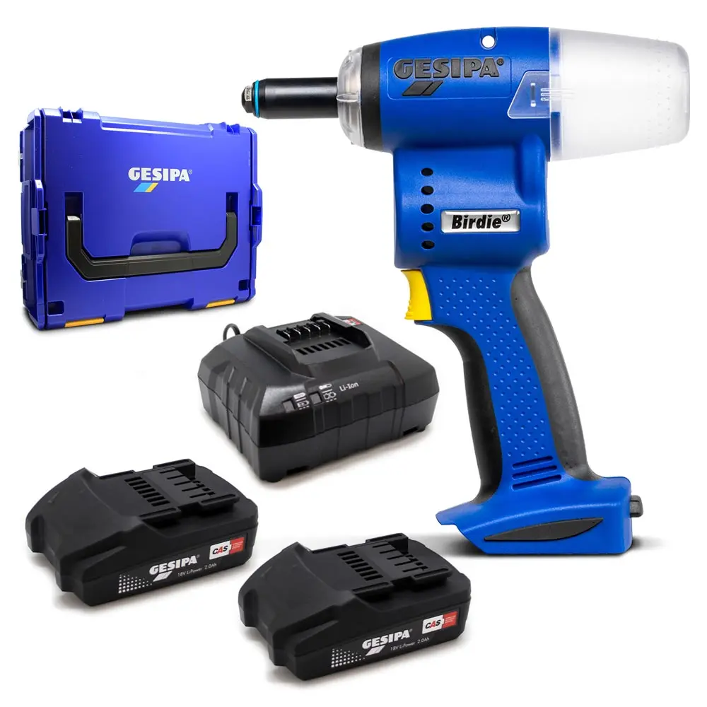 GESIPA Birdie 18V 2 x 2.0Ah 5mm Rivet Tool Kit GT-BIRDIE-C2
