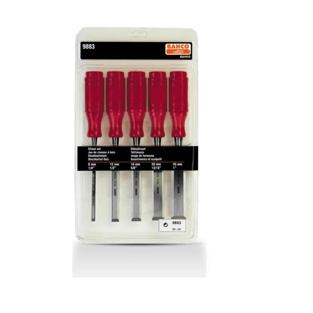 BAHCO CHISEL SET RED HANDLE 5PCE 9883
