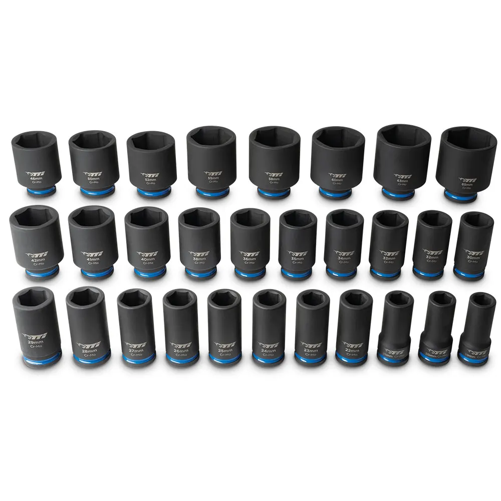 TTI 29 Piece 3/4" Drive Metric Deep Impact Socket Set 19-65mm