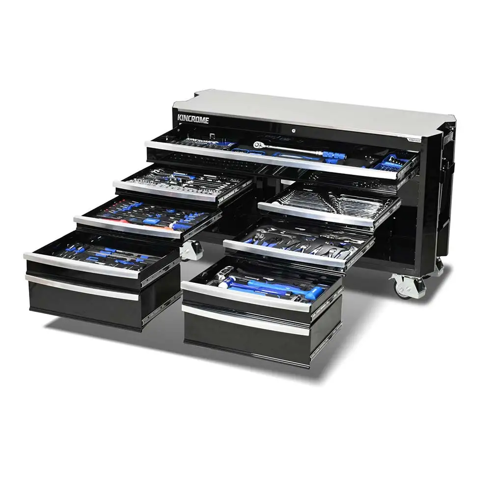 KINCROME 60" 12 Drawer Contour Trolley Tool Kit Black - 454 Piece K1968B