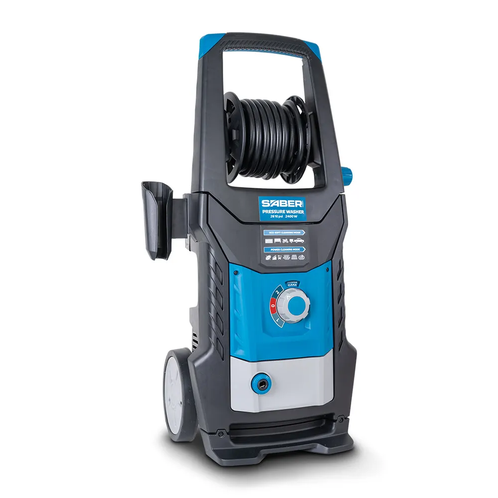 SABER 2610psi Electric Pressure Washer with Hose Reel and Patio Cleaner SABPWE2400