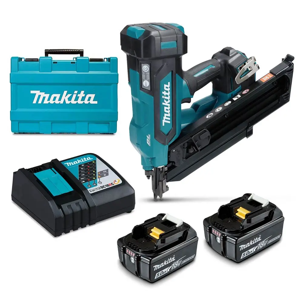 MAKITA 18V Brushless 2 x 5.0Ah 90mm Framing Nailer Kit DBN900RTE