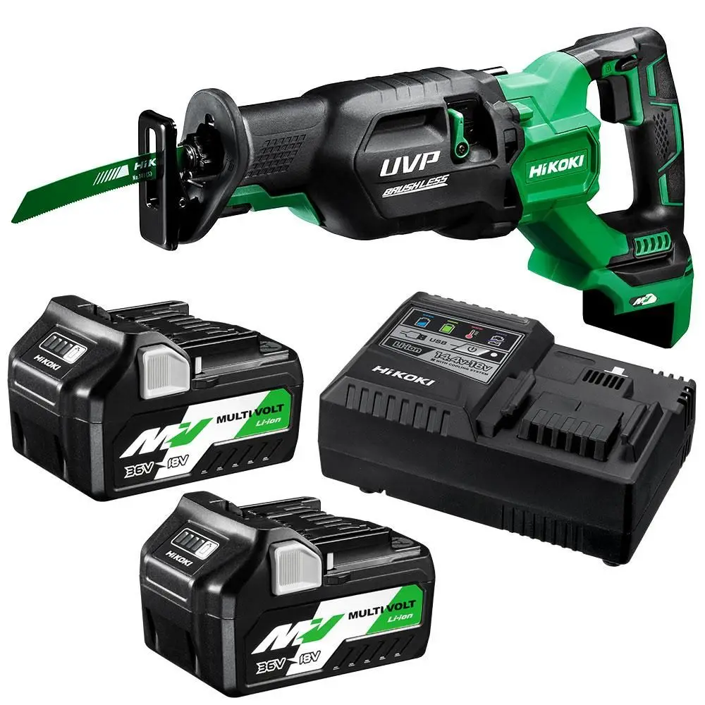 HIKOKI 36V MULTIVOLT 2 x 2.5Ah/5.0Ah Reciprocal Saw Kit CR36DA(HGZ)