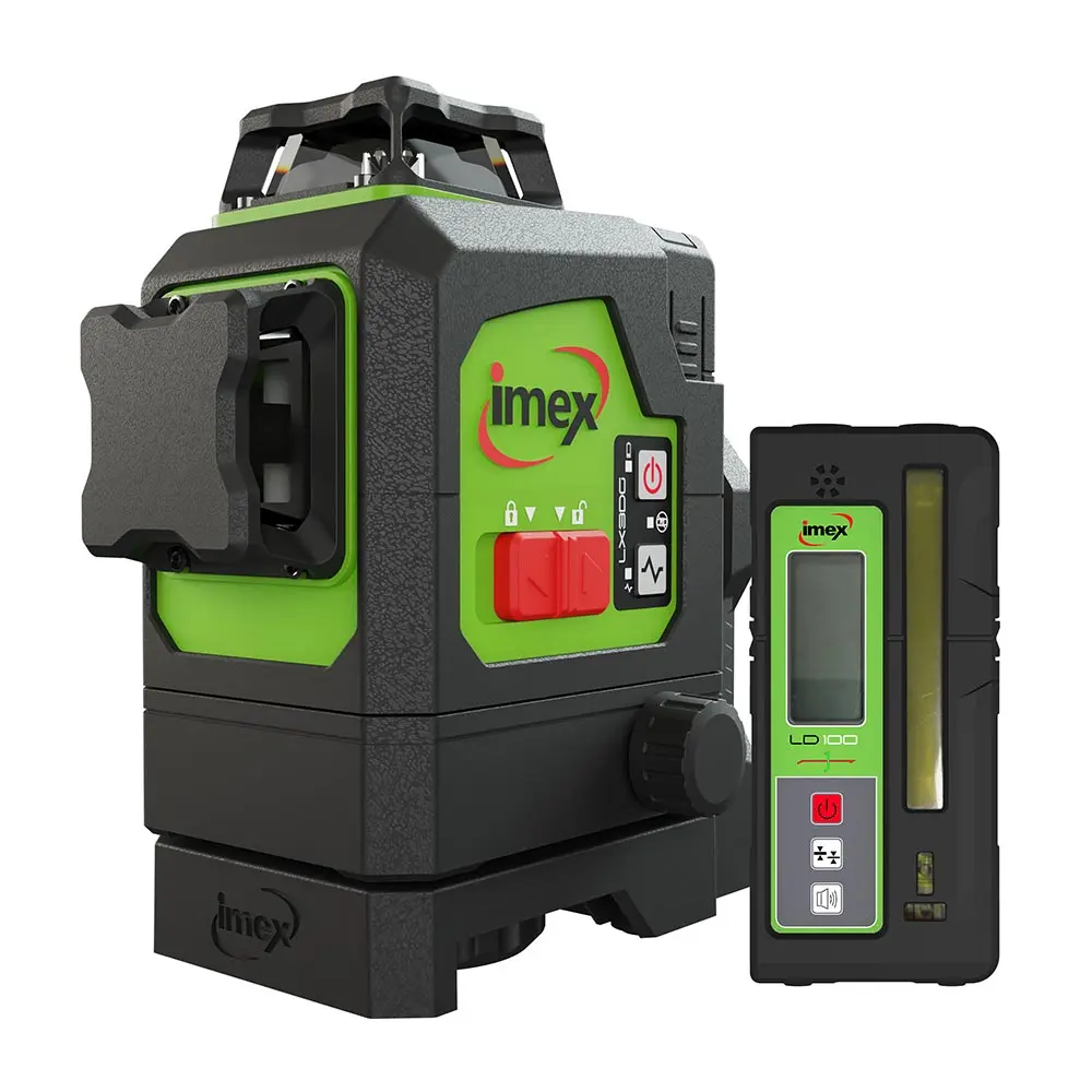 IMEX 3 x 360Deg 1H2V Multiline Laser Level Green w. Rec 012-LX3DGD