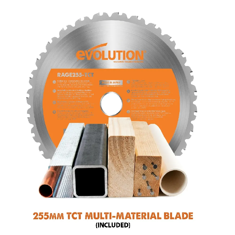 EVOLUTION 2000W 255mm Multi-Material Sliding Mitre Saw R255SMS