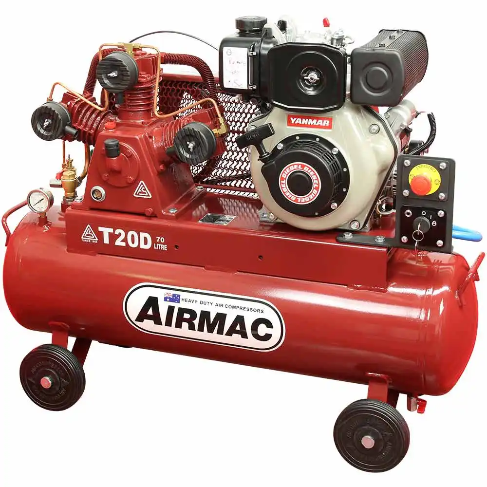 AIRMAC 4.7hp 70l 320l/Min Electric Start Yanmar Diesel Air Compressor AM T20D ES
