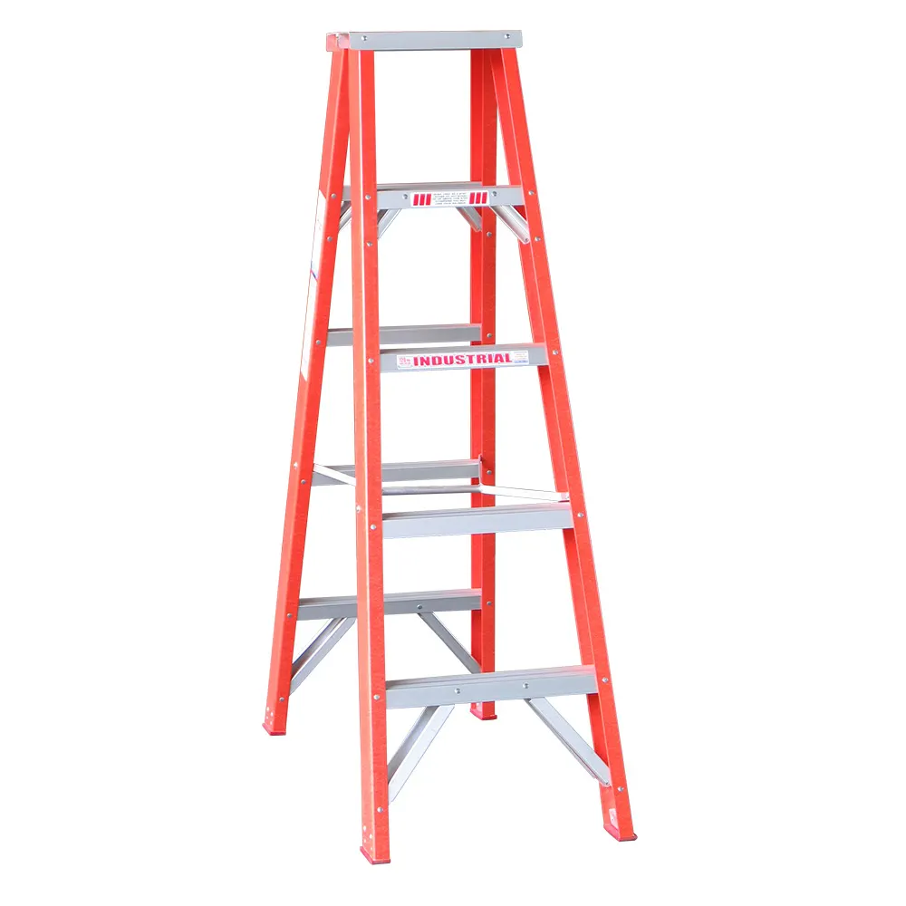 INDALEX 135kg Trade 1.5m Fibreglass Double Sided Step Ladder TRDSF5D