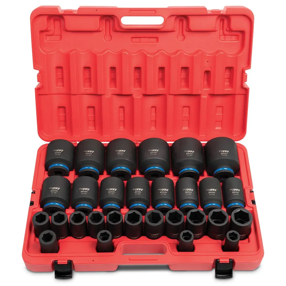 TTI 29 Piece 3/4" Drive Metric Deep Impact Socket Set 19-65mm