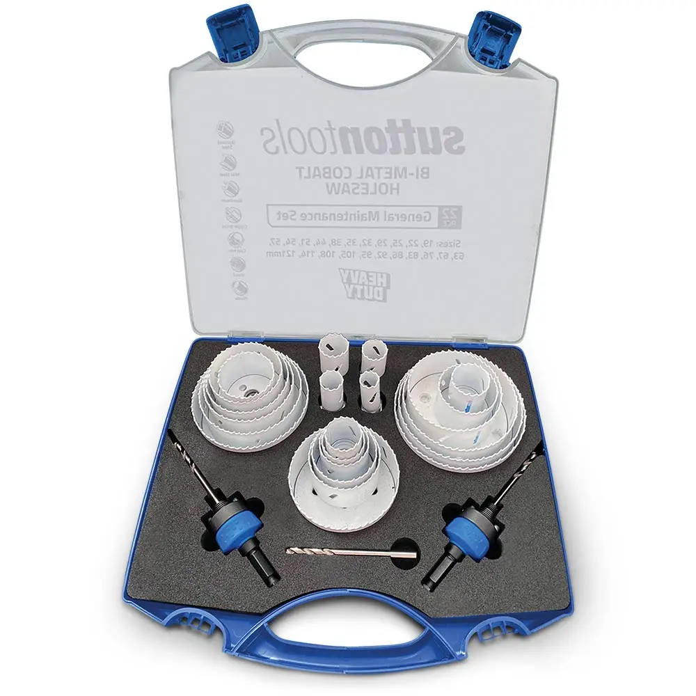 SUTTON 19-121mm Bi-Metal Cobalt Holesaw Set for General Purpose - 22 Piece H1250022