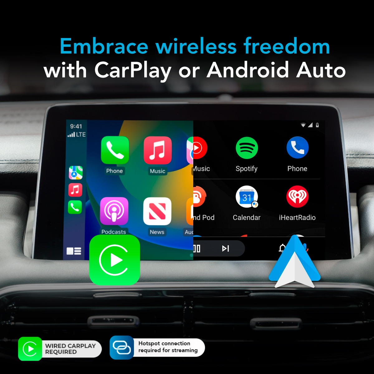 AutoSky AI Box Stream Netflix & YouTube in your car Apple CarPlay & Android Auto