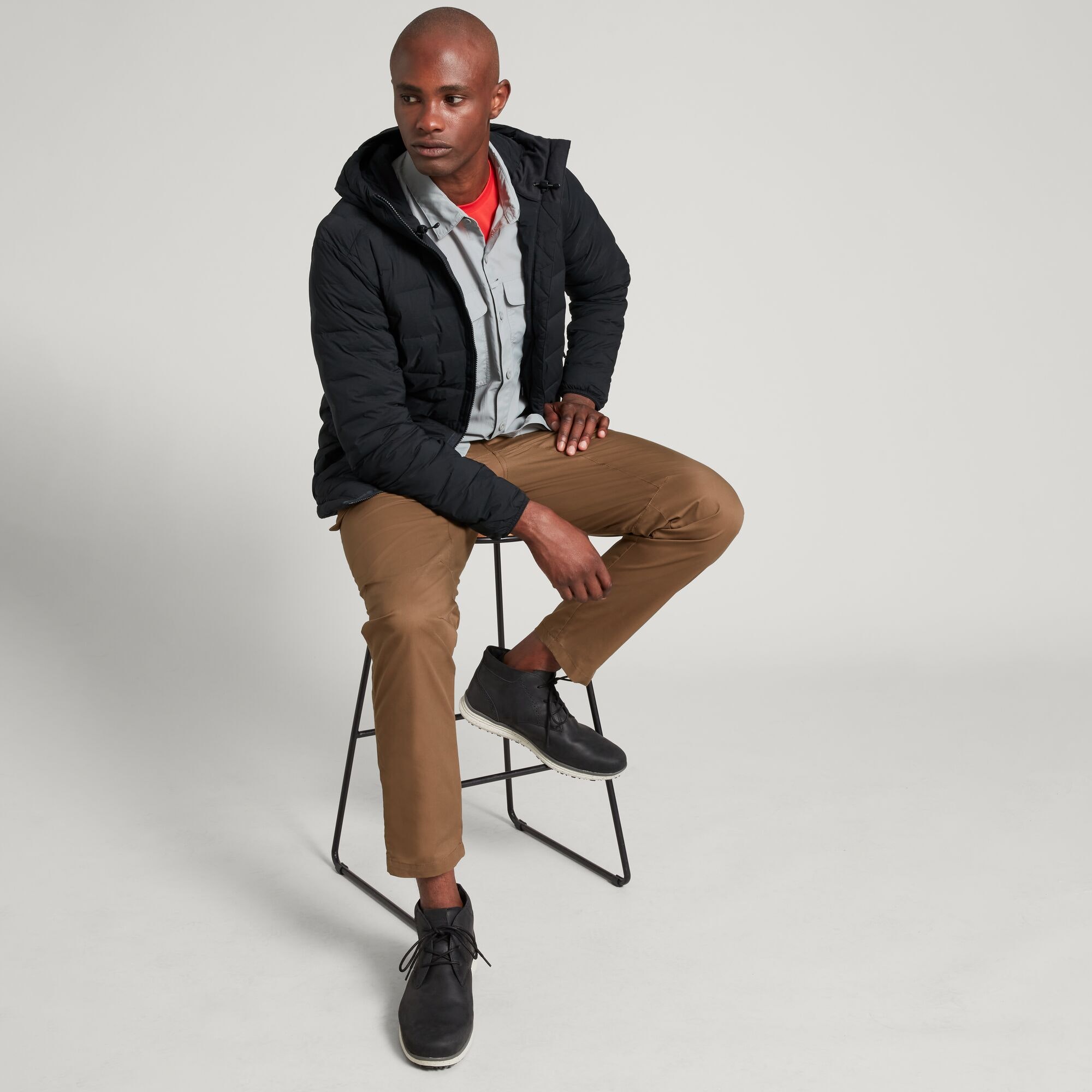 Federate Men's Stretch Down Hooded Jacket