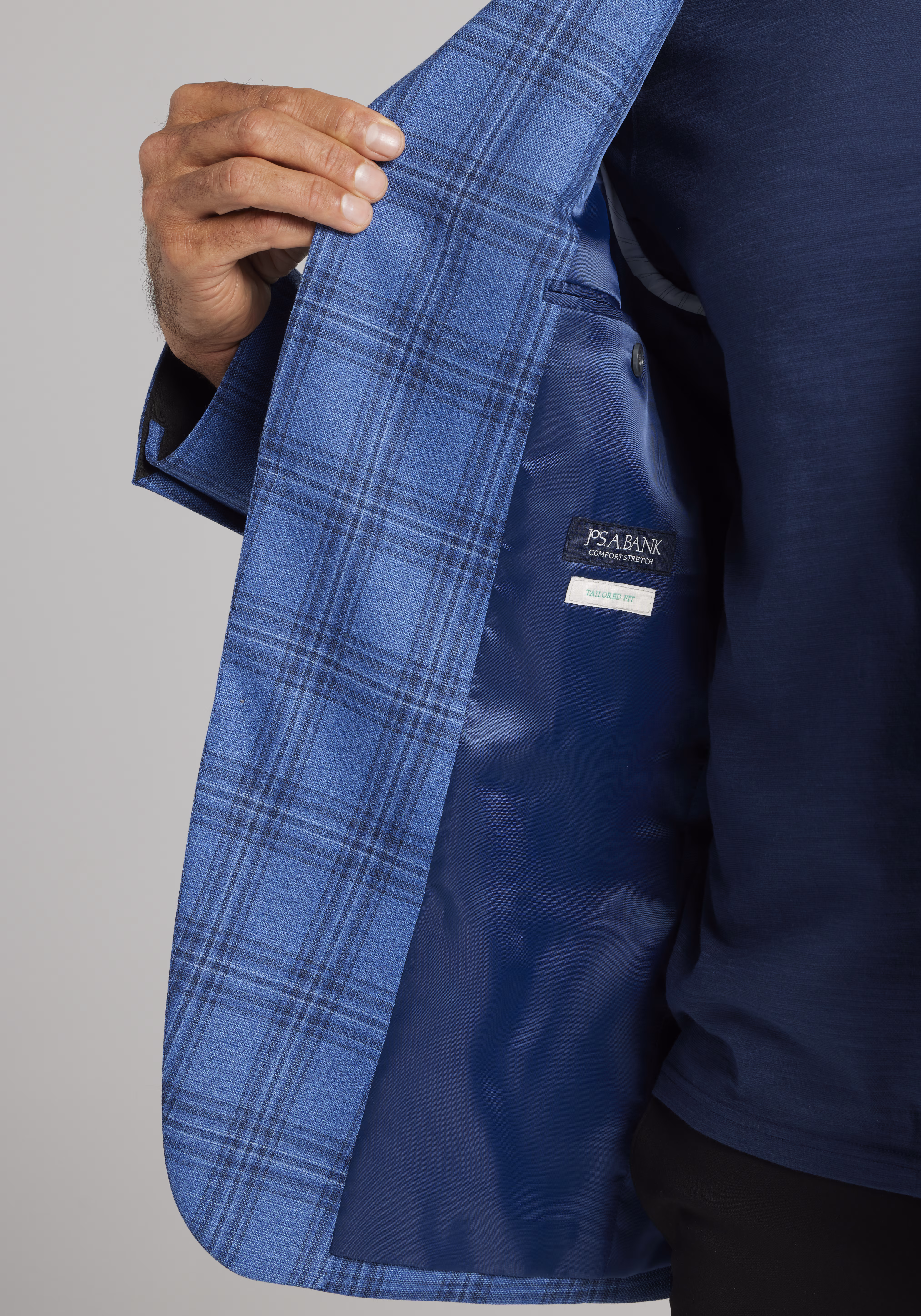 Jos. A. Bank Tailored Fit Plaid Comfort Stretch Sportcoat - Big & Tall