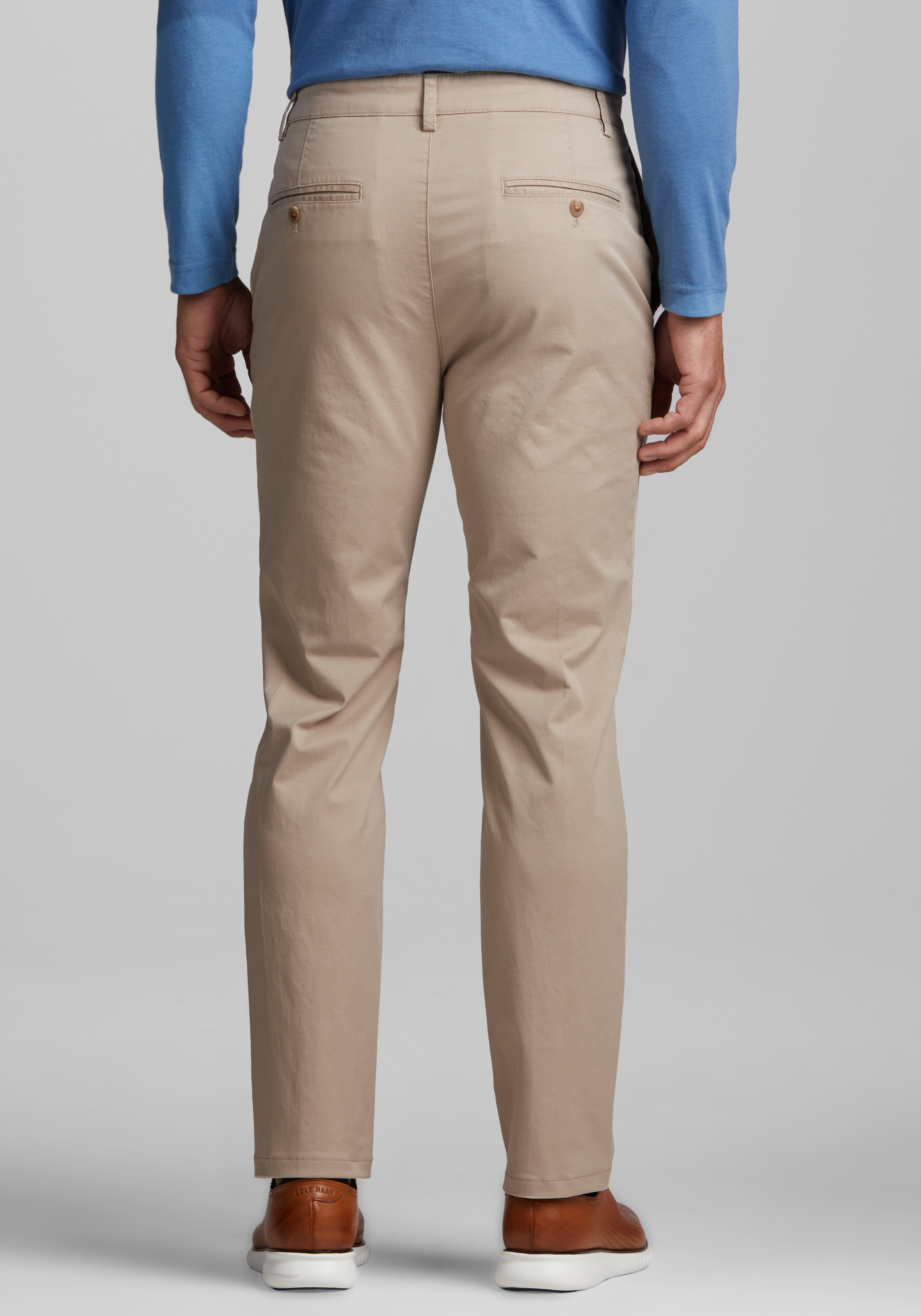 Jos. A. Bank Tailored Fit Flat-Front Chinos - Big & Tall