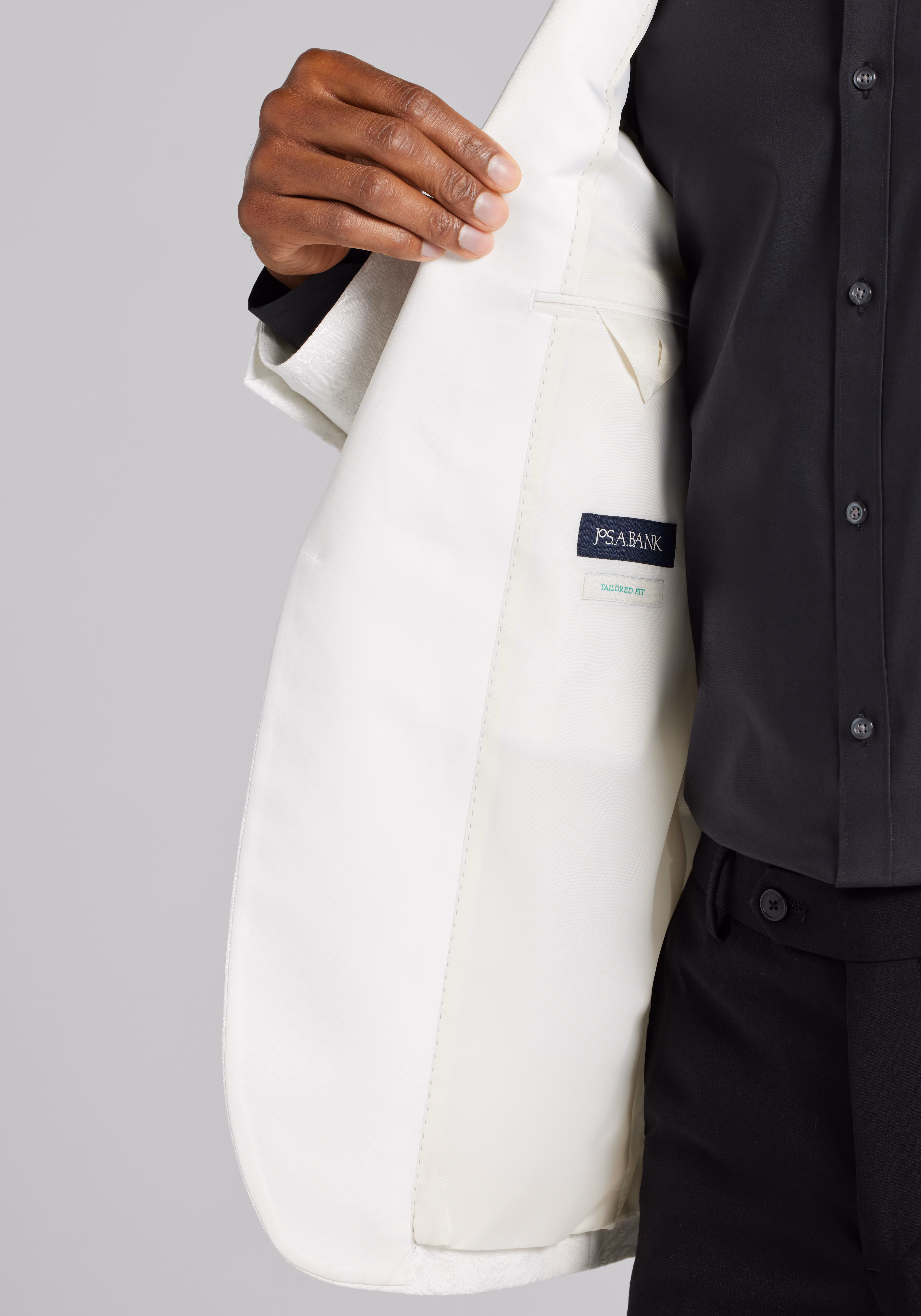 Jos. A. Bank Tailored Fit White Palm Dinner Jacket - Big & Tall