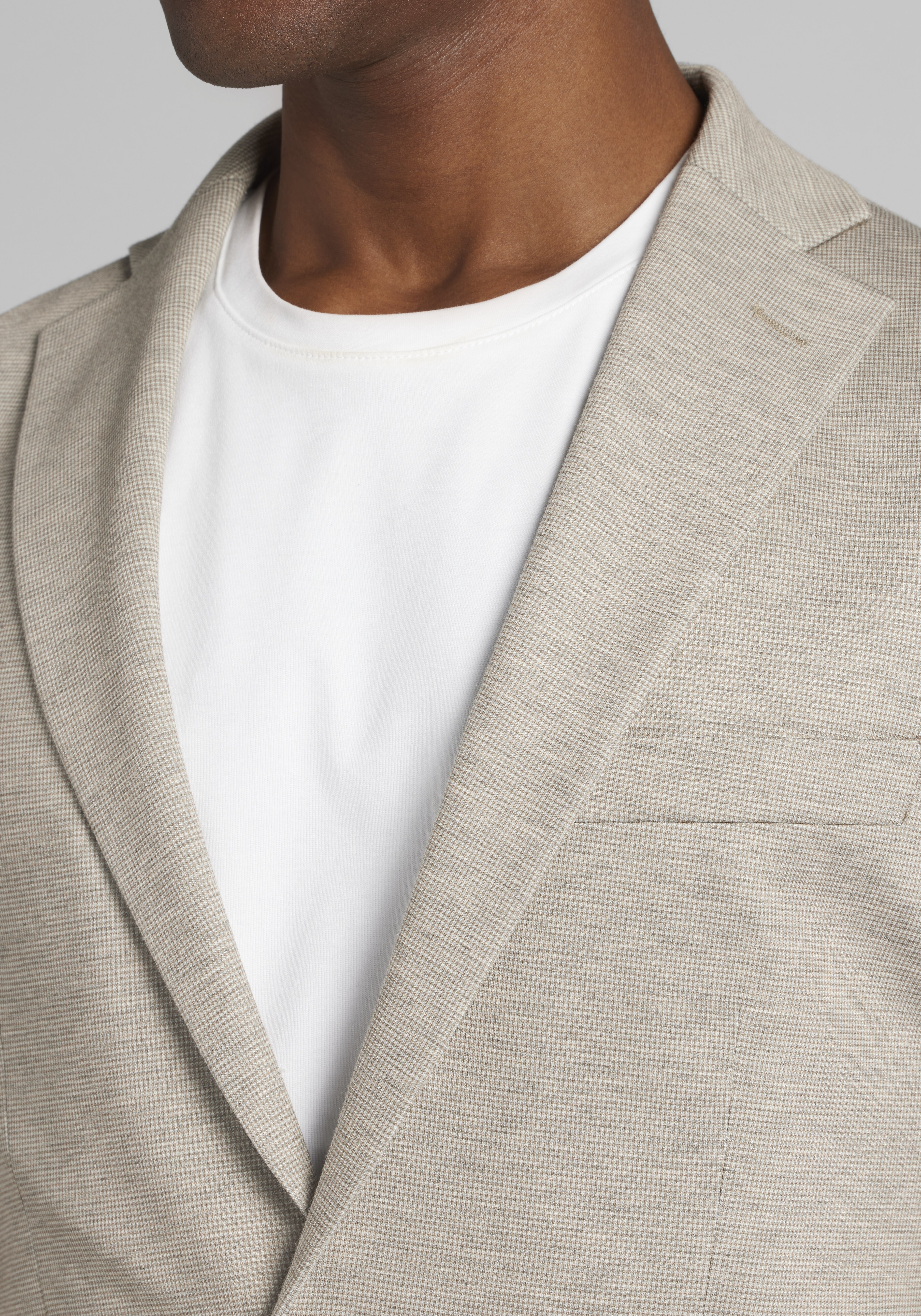 Traveler Collection Slim Fit Suit Separates Check Knit Jacket