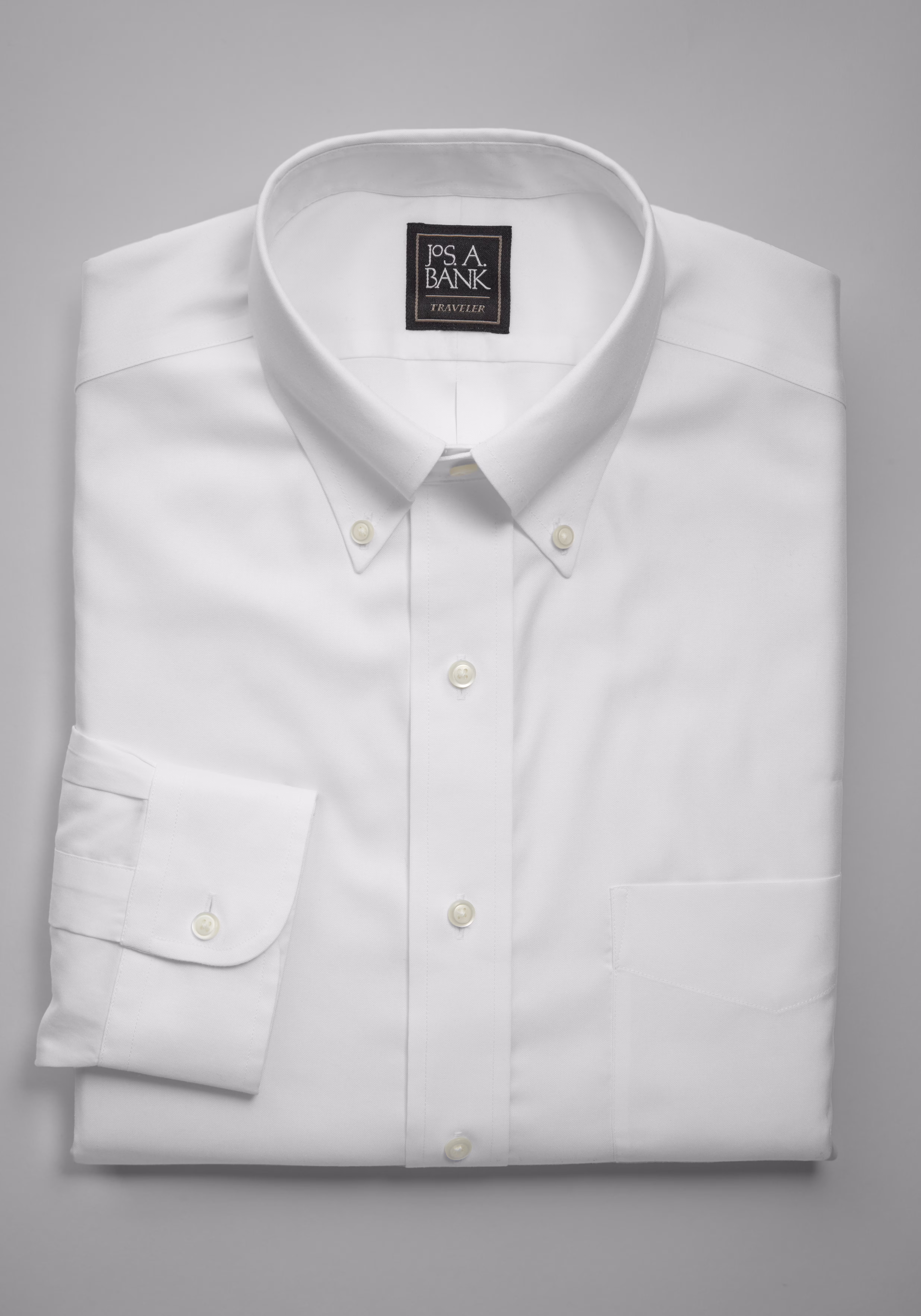 Traveler Collection Traditional Fit Button-Down Collar Solid Dress Shirt