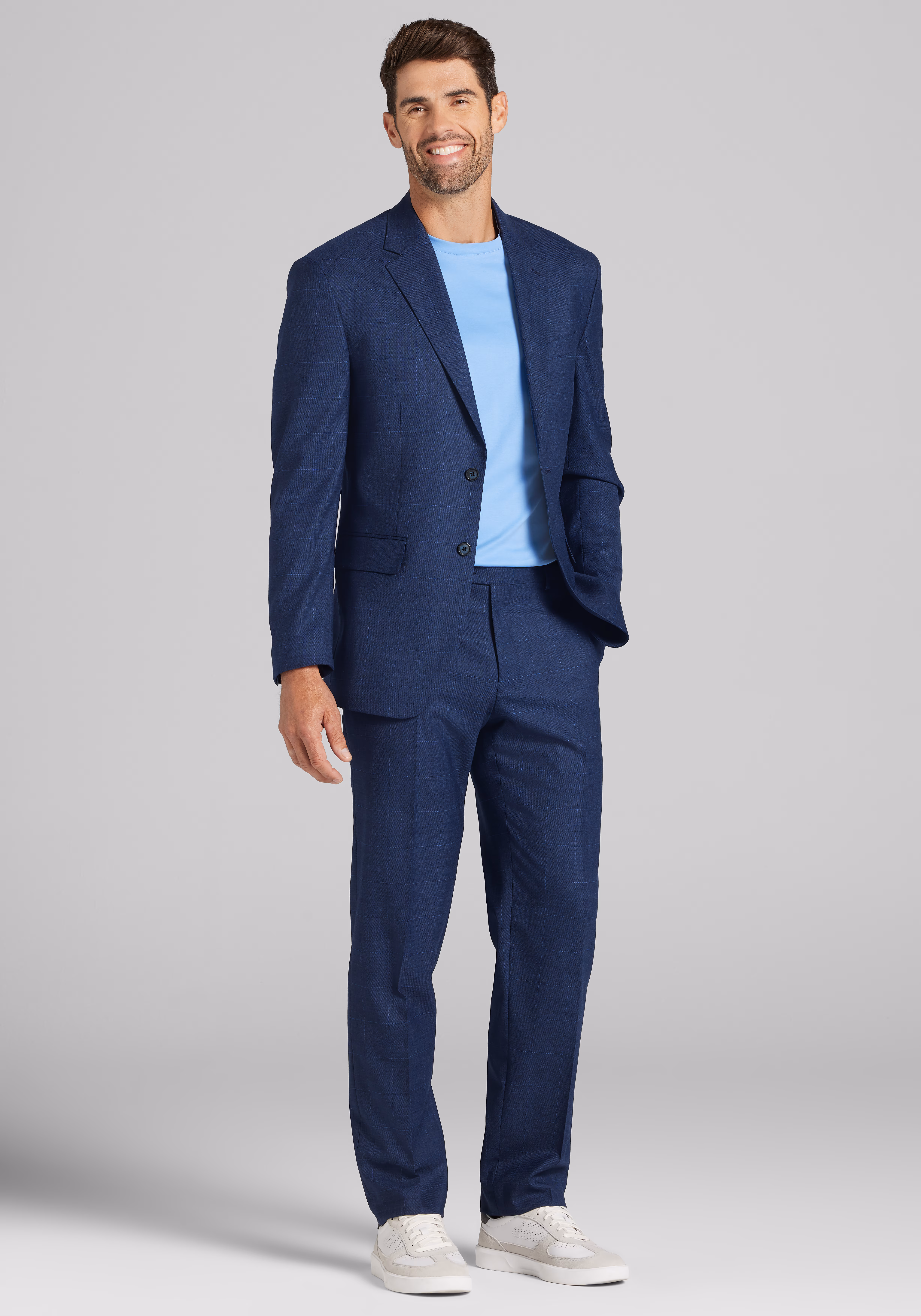 Jos. A. Bank Tailored Fit Wool Blend Plaid Suit Separates Jacket