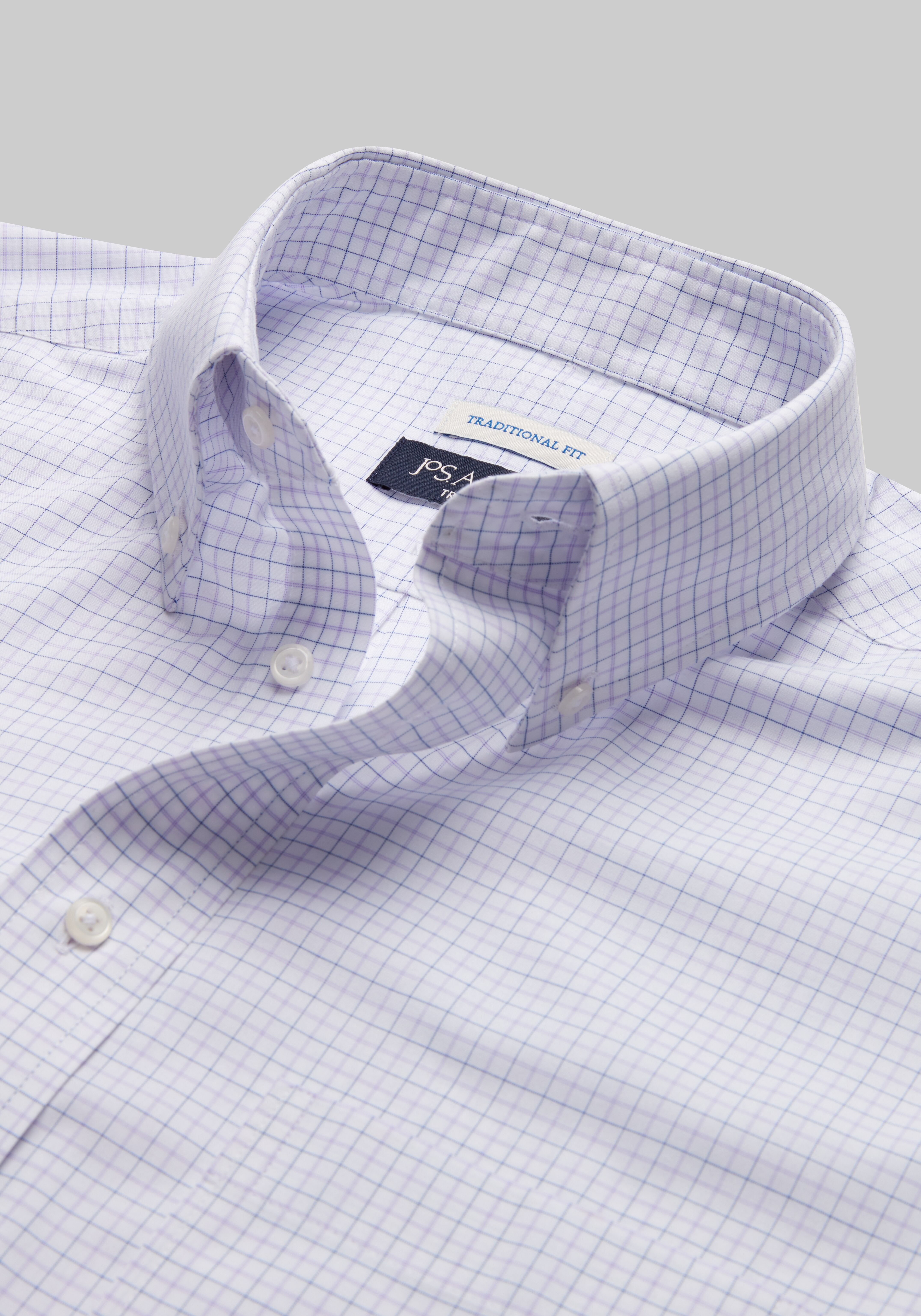 Traveler Collection Traditional Fit Button-Down Collar Tattersall Dress Shirt