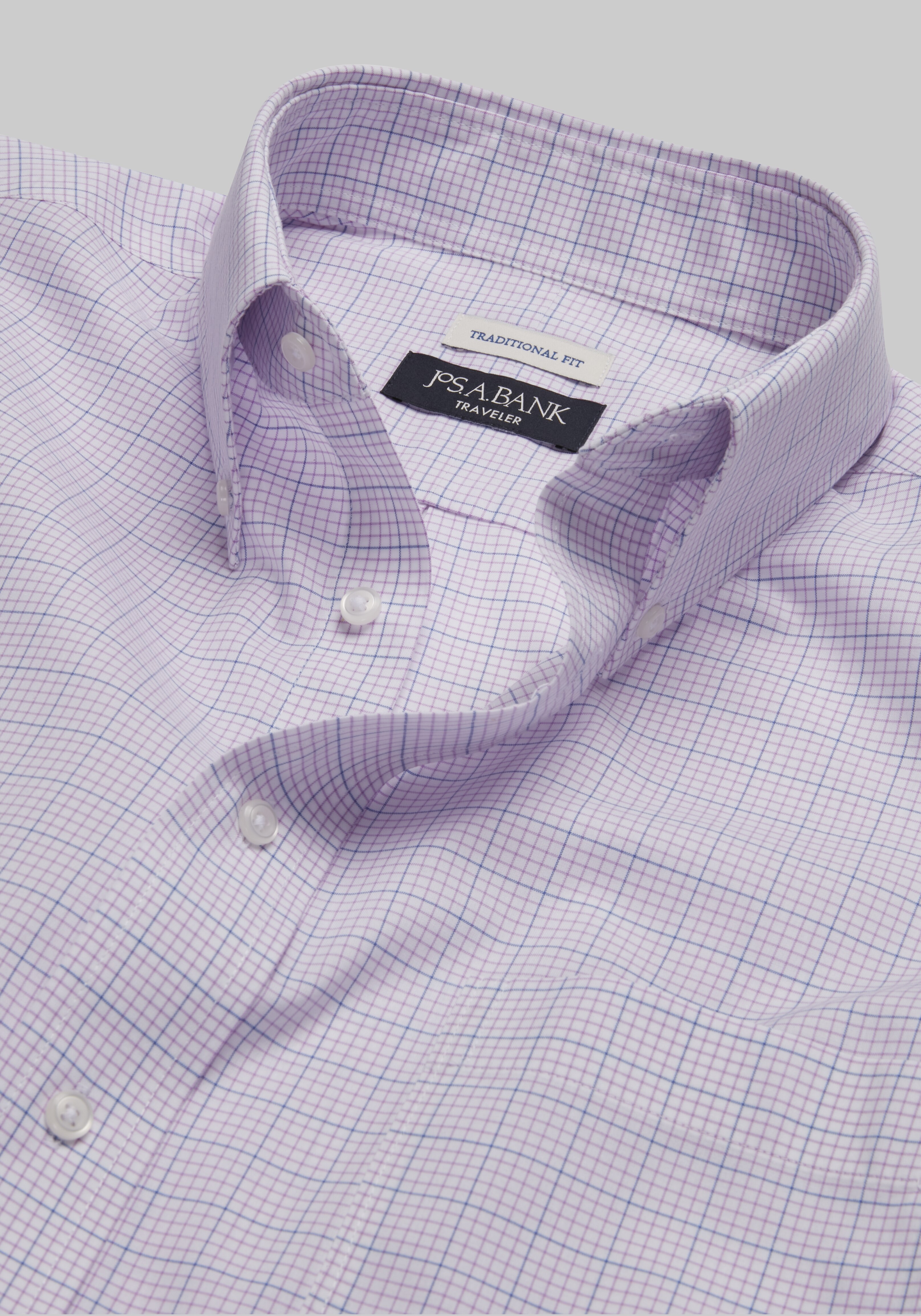 Traveler Collection Traditional Fit Button-Down Collar Check Dress Shirt - Big & Tall CLEARANCE