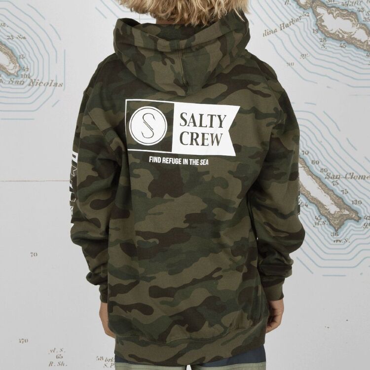 Salty Crew Alpha Flag Boys Fleece Hoodie Camo