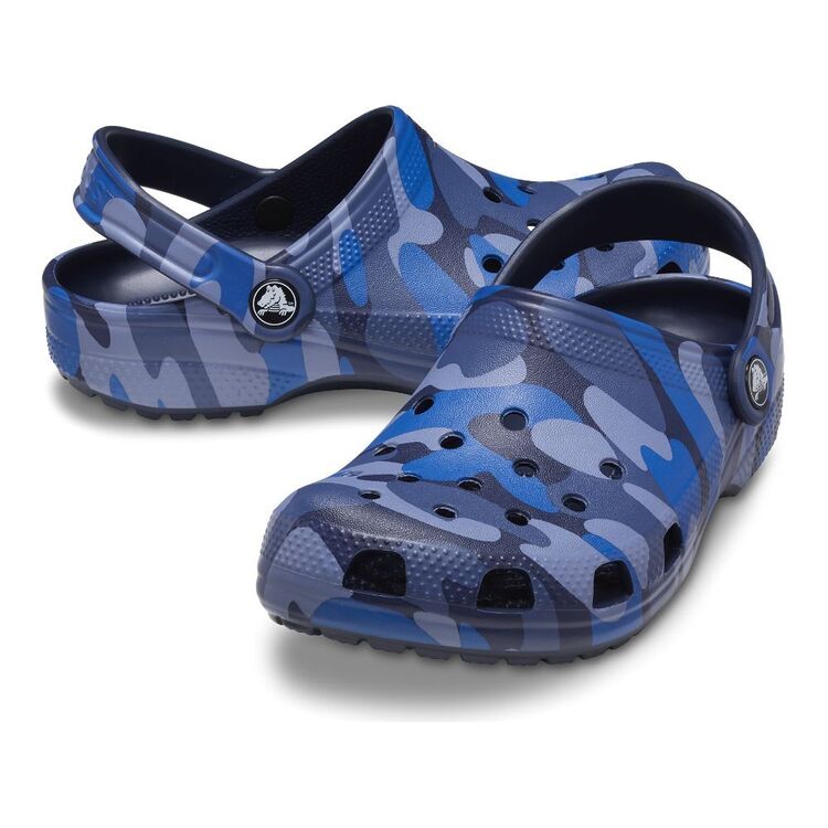 Crocs Kids Classic Camo Clogs Navy