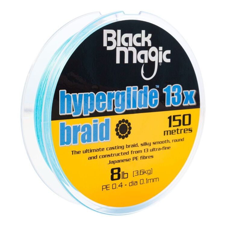 Black Magic 13x Hyperglide Braid Line 150 Metre Spool Tekapo Blue